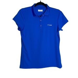 Columbia PFG Blue Short Sleeve Polo Shirt, Size M